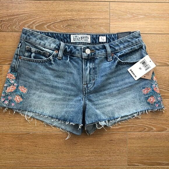 NWT-LUCKY Brand The Cut Off Short Flower Power - Picture 2 of 4